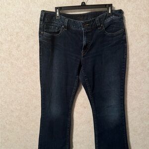 Silver Dark Blue Jeans